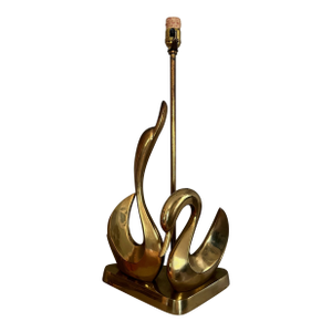Italian Brass Swan Table Lamp