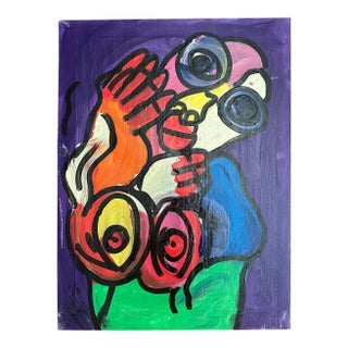 Peter Keil - Expressive Abstract Art Titled "Art": Original Expressionism Painting by Renowned German Artist For Sale