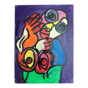 Peter Keil - Expressive Abstract Art Titled "Art": Original Expressionism Painting by Renowned German Artist