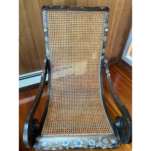 Indian (Pair) Vintage Indian Plantation Chairs - Handpainted For Sale - Image 3 of 7