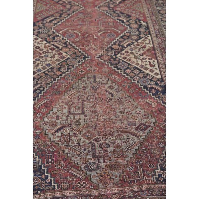 Red Antique Oliver Nomadic Village Rug, 5 x 8.3 For Sale - Image 8 of 11