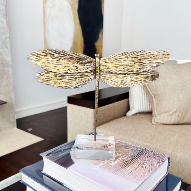 Contemporary Dragonfly on Acrylic Tabletop Accessory For Sale - Image 3 of 6