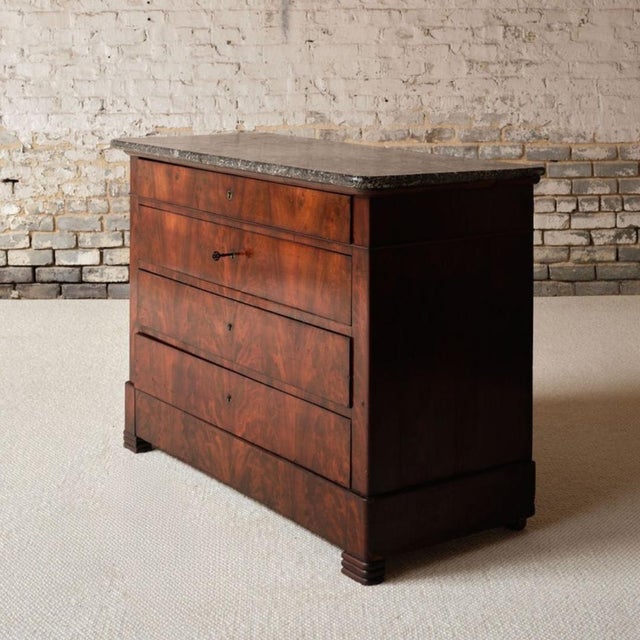 French 19th Century French Mahogany Chest With Marble Top (A) For Sale - Image 3 of 9