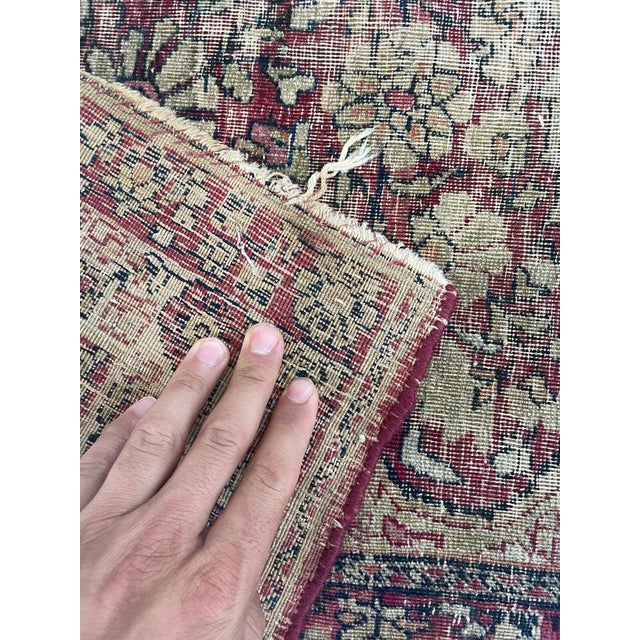 Antique Persian Sage Green Kermanshah Rug 4.3 x 5.7 For Sale - Image 11 of 16