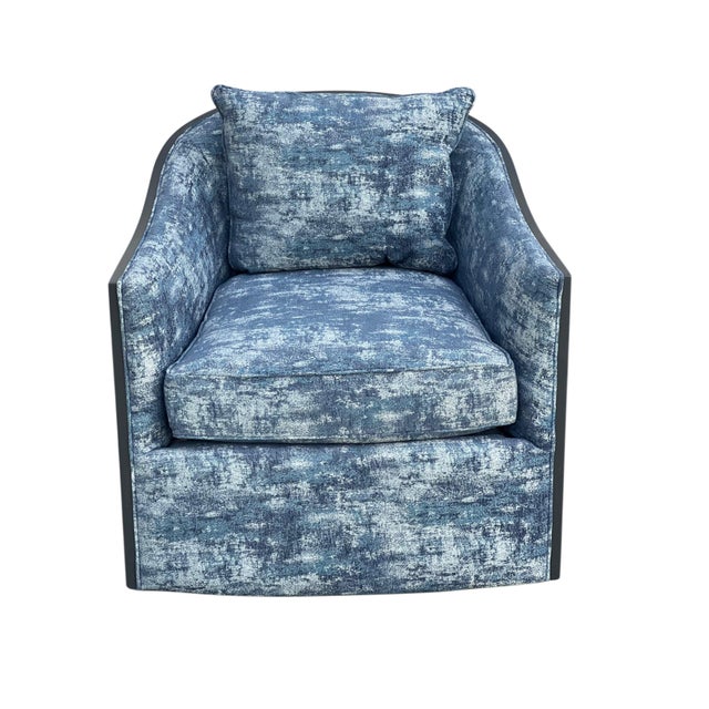 Pair Sam Moore Hooker Furniture Swivel Chairs & Ottomans For Sale - Image 16 of 18