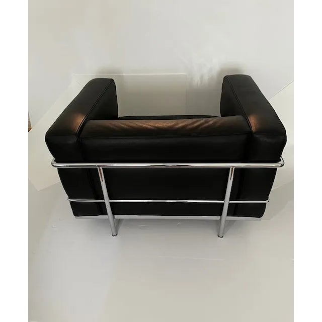 1990s 1990s Lc3 Grande Modele Armchair by Le Corbusier for Cassina, Black Leather For Sale - Image 5 of 7