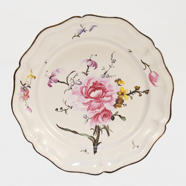19th Century Set of 4 Antique Strasbourg French Faience Floral Plates For Sale - Image 5 of 18