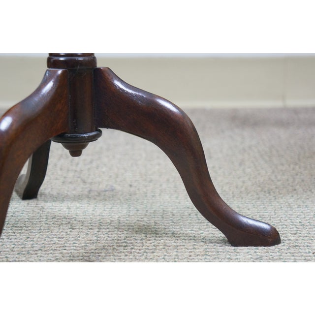 Antique English Mahogany Tripod Pedestal Plant Sculpture Candle Stand 20" For Sale - Image 10 of 17