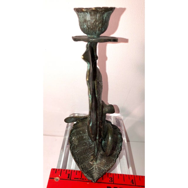 Bronze Taper Mouse on Leaf Candle Holder Chairish