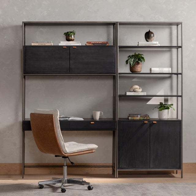Not Yet Made - Made To Order Four Hands Trey Modular Wall, Bookcase, Desk, Black For Sale - Image 5 of 12