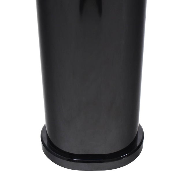 Black Mid-Century Modern Heavy Carved Marble Sculpture on Revolving Pedestal For Sale - Image 8 of 9