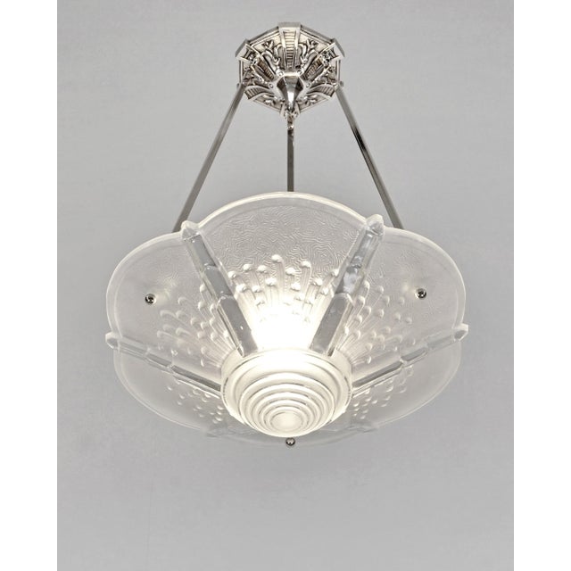 Muller Frères French Art Deco Pendant Light by Muller Freres 1930 France For Sale - Image 4 of 11