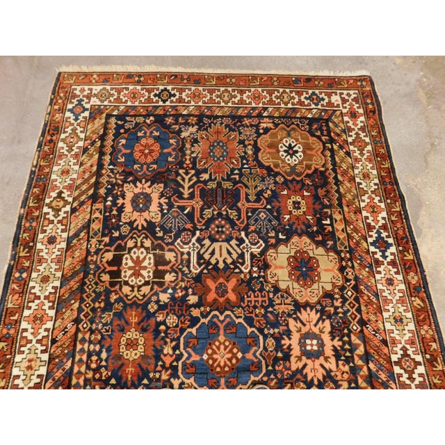 Blue 1900 Antique Caucasian Gallery Rug For Sale - Image 8 of 13