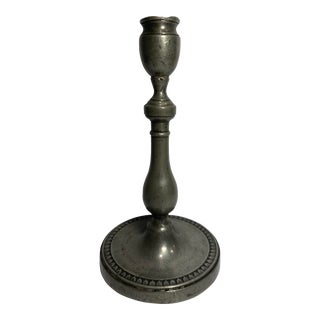Antique DeParis Pewter Candlestick For Sale