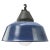 1950s Vintage Industrial Blue Enamel and Cast Iron Pendant Lamp For Sale - Image 5 of 5