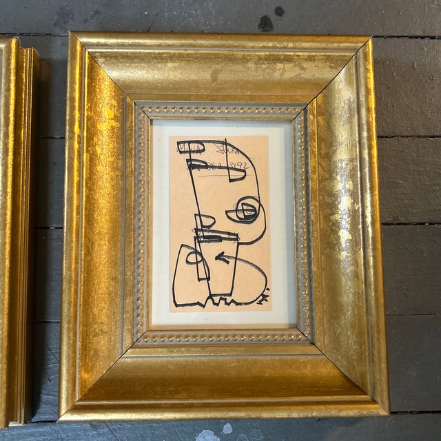 Abstract Two Contemporary Original Wayne Cunningham Abstract Marker Drawings - Set of Two For Sale - Image 3 of 5