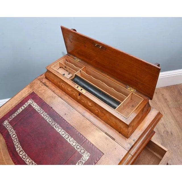 Victorian Davenport Desk in Burr Walnut, 1860s For Sale - Image 6 of 7