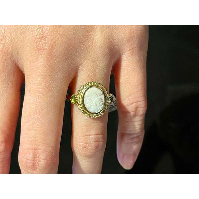 2010s 14 Karat Yellow Gold Cameo Ring With Stones For Sale - Image 5 of 11