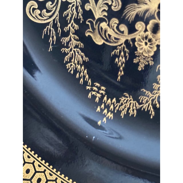 1950s 1950s Rare Spode Imperial Garden Black and Gold Willow Plate For Sale - Image 5 of 7