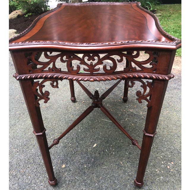 Ethan Allen Mahogany Newport Gillian Tea Table Chairish