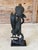 Metal Large Sculptural Tropical Parrot Figure | Patinated Bronze-Tone Bird Sculpture For Sale - Image 7 of 12