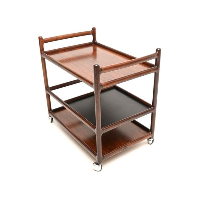 1960s Vintage Danish Drinks Trolley by Henning Korch for Silkeborg, 1960s For Sale - Image 5 of 11