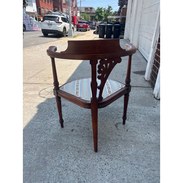 Antique Sheraton Revival Mahogany Corner Chair, Roundabout Chair For Sale - Image 9 of 9