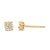 Contemporary 10K Yellow Gold Plated .925 Sterling Silver 1/10 Cttw Round Brilliant-Cut Diamond Miracle-Set Stud Earrings (J-K Color, I3 Clarity) For Sale - Image 3 of 6
