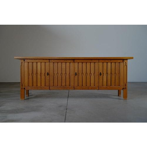 Wood Rustic Oak Sideboard, Belgium, 1960s For Sale - Image 7 of 7