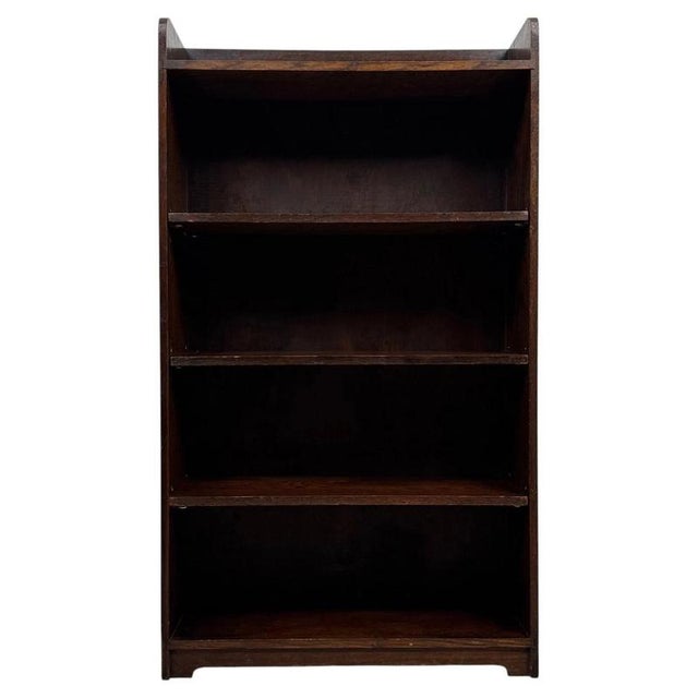Early 20th Century Antique English Oak Open Bookcase For Sale - Image 4 of 11