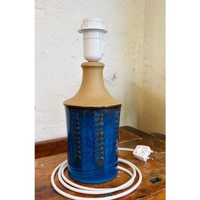 Beautiful vintage table lamp by the Bornholm ceramics manufacturer Søholm, model 3045, designed by Maria Philippi in the...