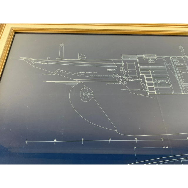 Original construction plan drawing from John G. Alden naval architect of the schooner yacht Evening Star, hull 638....