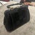 Art Deco 1940s Art Deco Black Leather, Velvet and Bamboo Italian Hand Bag For Sale - Image 3 of 13