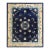1920s Blue Navy Floral Medallion Deco Oriental Antique Peking Chinese Rug For Sale