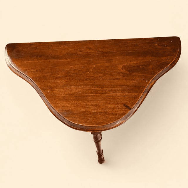 Early 20th Century Early 20th Century Antique Mahogany Demilune Console Table With Fretwork Apron For Sale - Image 5 of 5