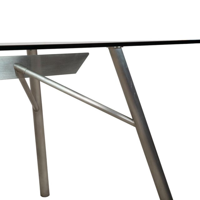 Glass and Silver Metal Dining Table from Rolf Benz For Sale - Image 6 of 11