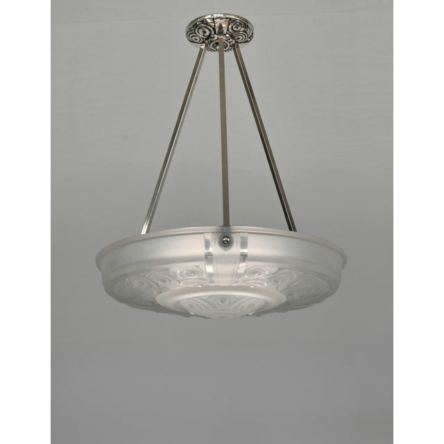 A French Art Deco Pendant Light by Marius Sabino 1930 France For Sale - Image 6 of 12