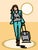 A woman on her journey: with a few strong lines that become finer in places and reveal details, the exterior is depicted...