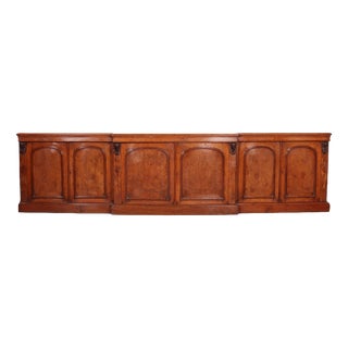 English Burr Walnut Dresser Base For Sale
