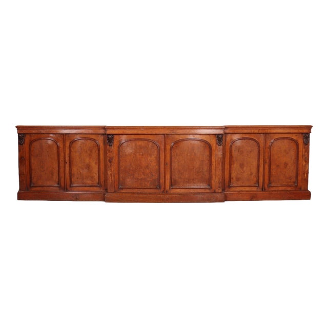 English Burr Walnut Dresser Base For Sale