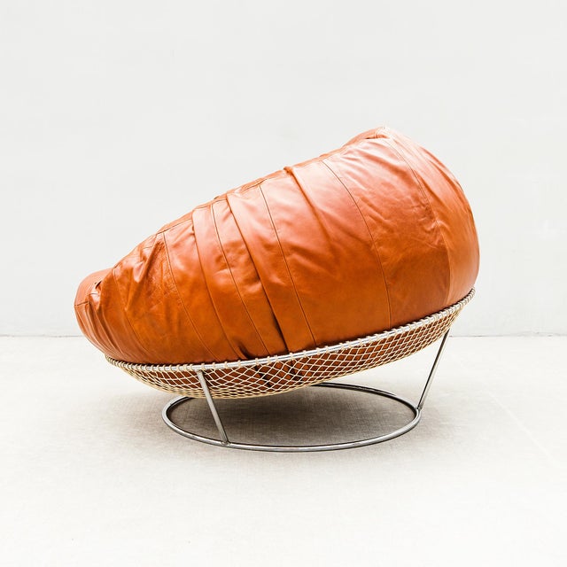 1970s Percival Lafer Mp-87 Lounge Chair in Cognac Leather, 1970s Brazilian Mid Century Modern For Sale - Image 5 of 16
