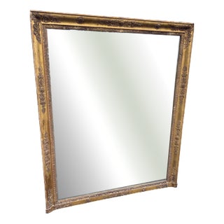 Large Antique Louis Philippe Overmantle Mirror, 1800s For Sale