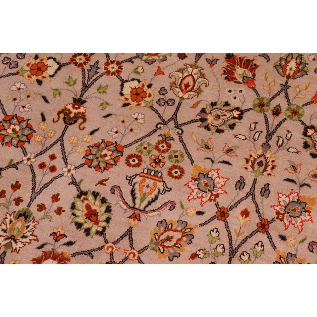 Shabby Chic 1990's Floral Pak-Persian Gray/Brown Wool Rug - 9'0'' X 12'0'' For Sale - Image 3 of 9