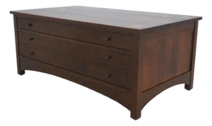 Stickley Harvey Ellis Design Mission Oak Two-Drawer Inlay Cocktail Table