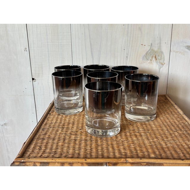 Mid 20th Century Mid Century Modern Silver Fade Cocktail Glasses - Set of 7 For Sale - Image 12 of 14