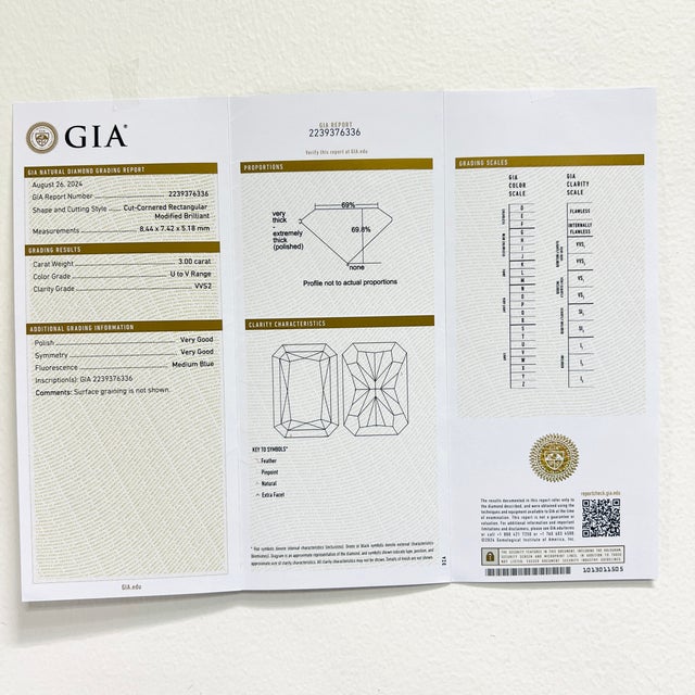 Gold Gia 3 Carat Yellow Diamond Radiant Bezel Prong Ring in 18k Yellow Gold, Size 6.75 For Sale - Image 8 of 8