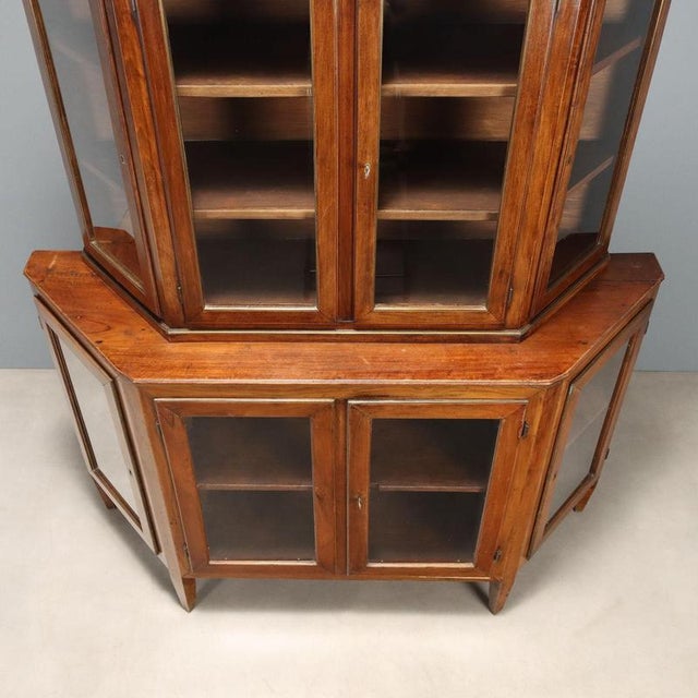 Italian Cupboard in Walnut and Glass For Sale - Image 9 of 11