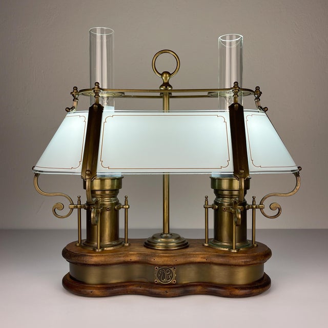 Vintage Wooden and Brass Table Lamp by Qvist & co, Sweden, 1970s For Sale - Image 4 of 18