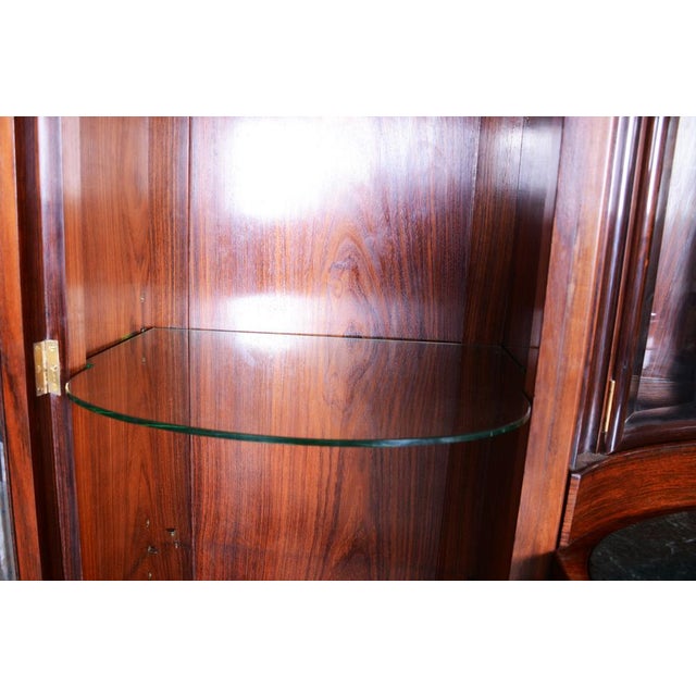 Art Deco Oval-Shaped Sideboard in Rosewood & Original Glass and Mirror, Czech, 1920s For Sale - Image 11 of 18