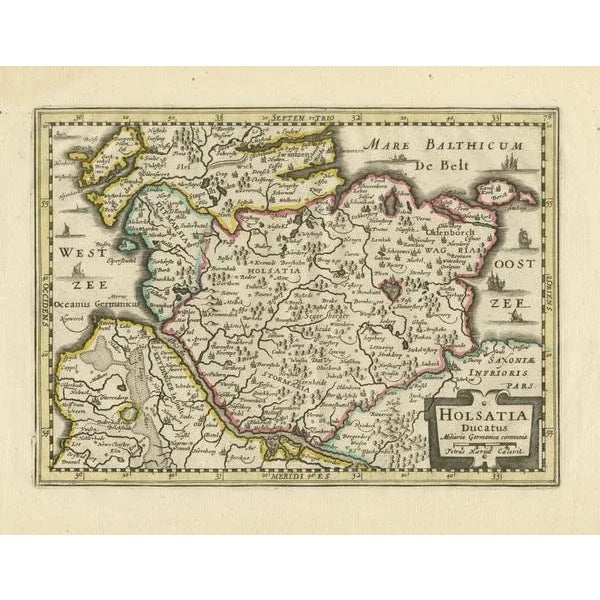 Antique Map of Holstein For Sale - Image 3 of 6